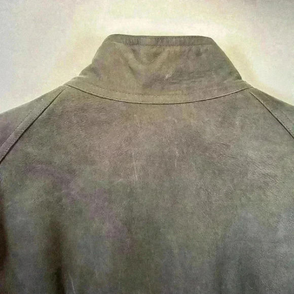 RICK OWENS Men Zipped Calf Leather Jacket in Dark Dust Size 38US - Picture 10 of 16